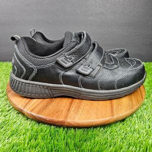 OrthoFeet Alamo 653 Men’s Shoes Black Double Strap Sneakers Size 8.5 Medium